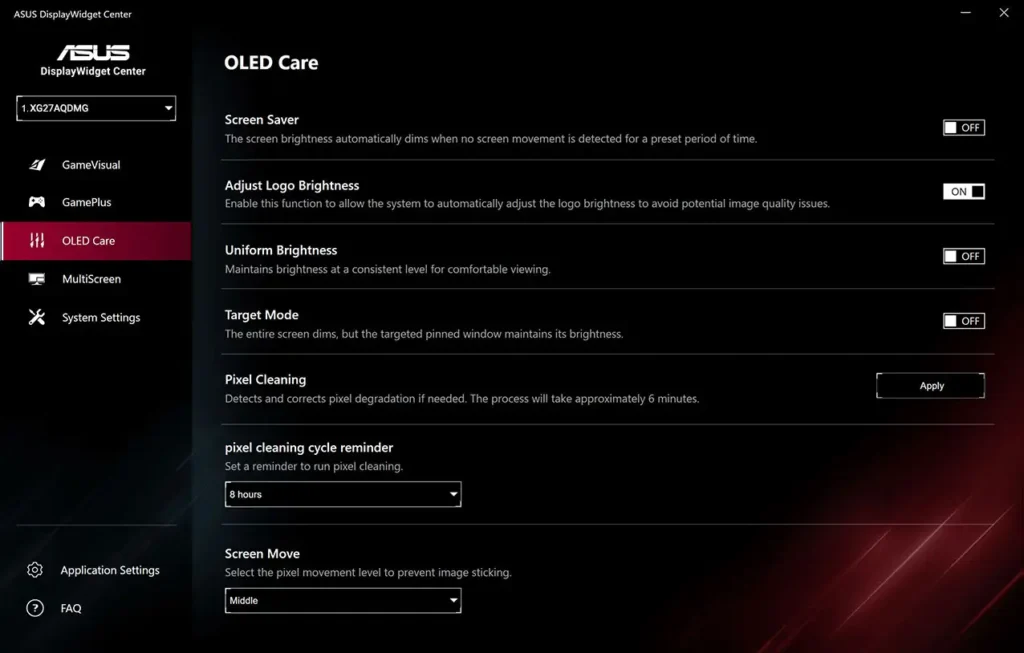 OLED care Asus